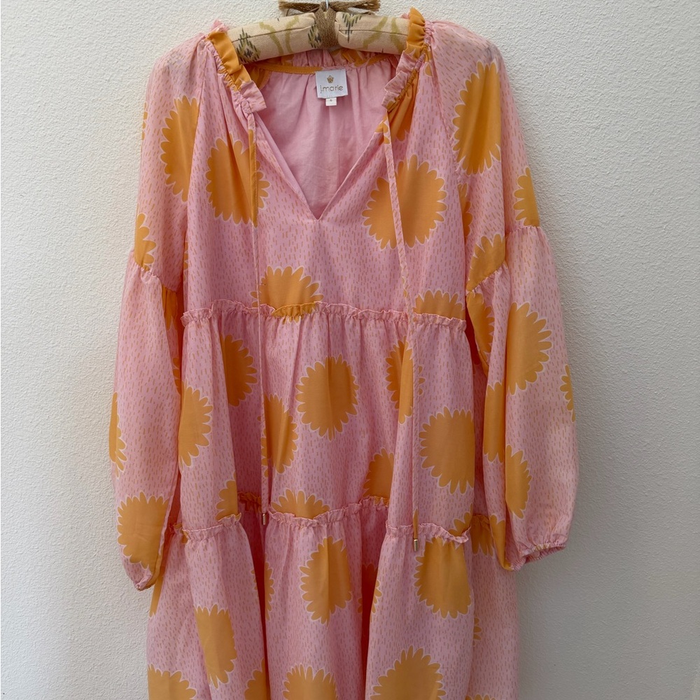 J.Marie Pink and Orange Floral Dress